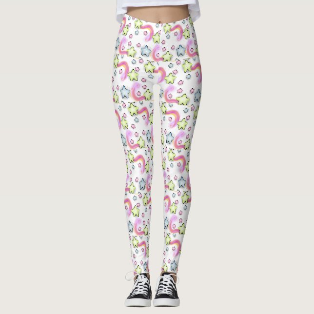 Collants pastel étoile Marshmallow Kawaii (Devant)