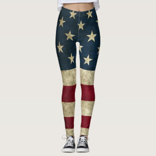 Collants patriotiques vintage rustiques drapeau am