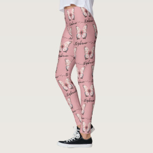 Collants personnalisés Papillon Rose