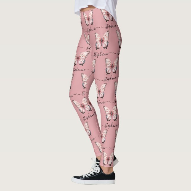 Collants personnalisés Papillon Rose (Gauche)