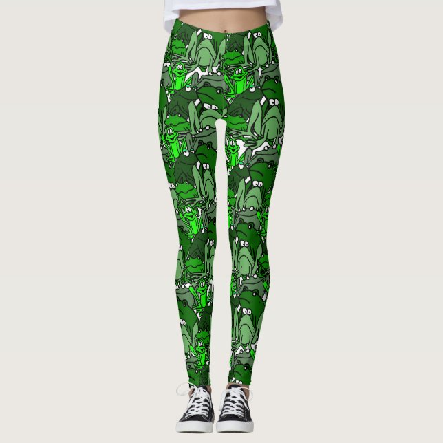 Collants pour dames dessin animé grenouille verte (Devant)