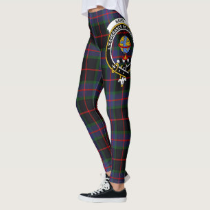 Collants pour femmes à motif tartan et blason du c