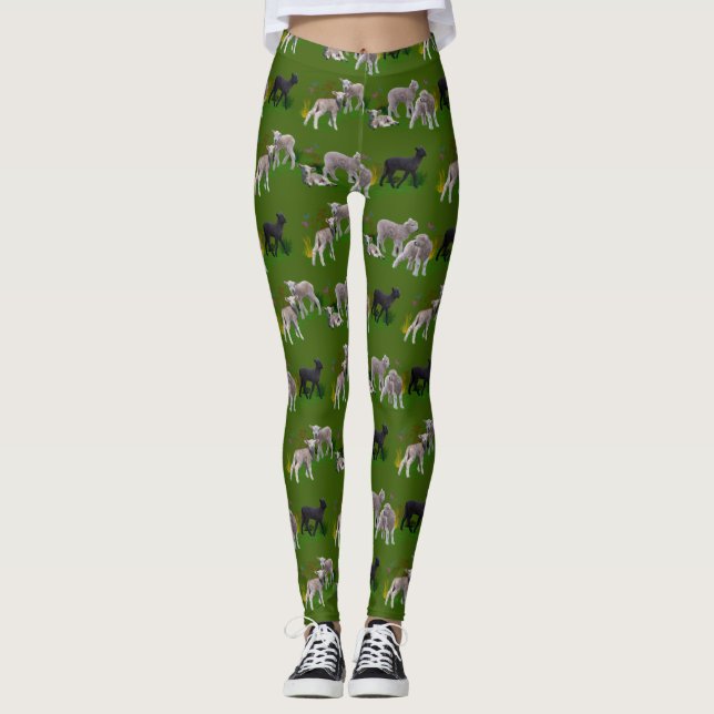 Collants Prairie aux Agneaux (Vert) (Devant)