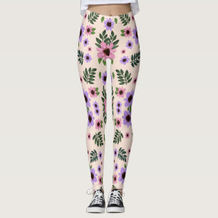 Collants présentant un motif floral avec rose