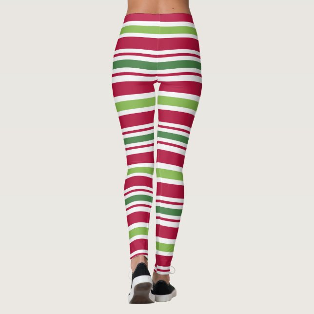 Collants rayés de fête de bonbons de Noël de lutin (Dos)