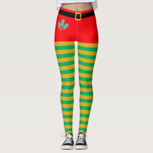 Collants rayés de lutin de Noël de mode