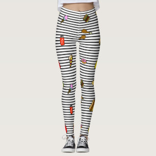 Collants rayés Fast Food