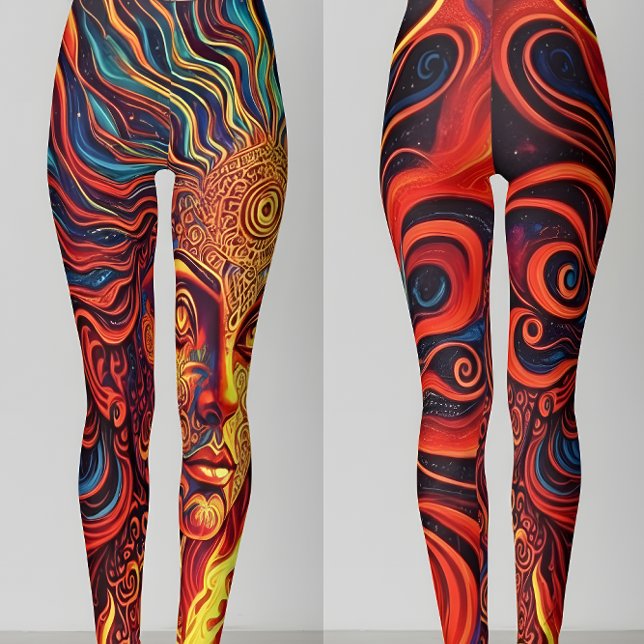 Collants Rétro Art Déesse Soleil Psychedelique (Créateur téléchargé)