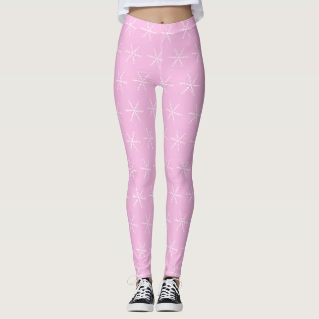 Collants rose flocon de neige de base (Devant)