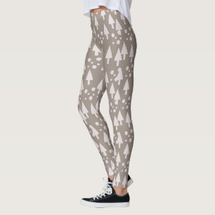 Collants rose marron neige de Noël