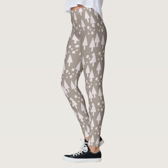 Collants rose marron neige de Noël (Gauche)
