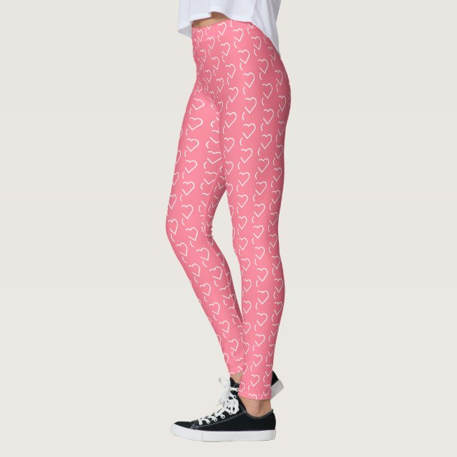 Collants roses avec coeurs Choisissez votre couleu (Gauche)