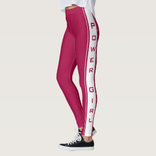Collants rouges avec rayure latérale blanche et te