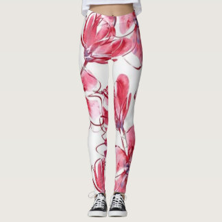 Collants style moderne vert floral Roses