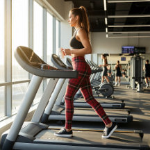 Collants Tartan Rouge