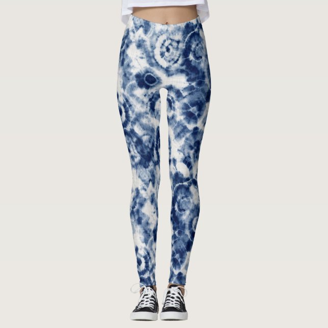 Collants Tie Dye Spirale Bleue (Devant)