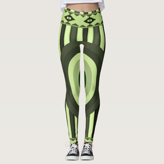 collants verts noirs pour femmes (Devant)