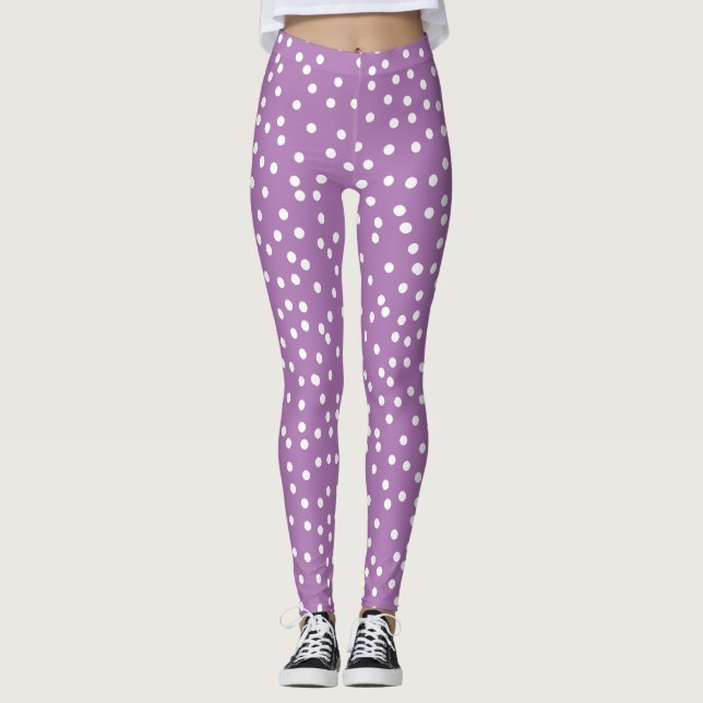 Collants violets mignons et soignés à pois (Devant)