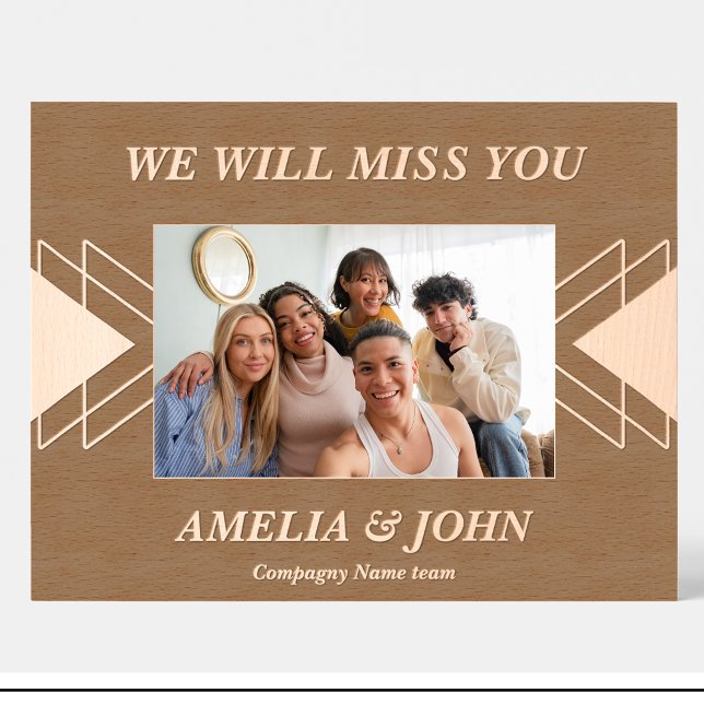 Colleague Cadre géométrique personnalisé en bois (Créateur téléchargé)