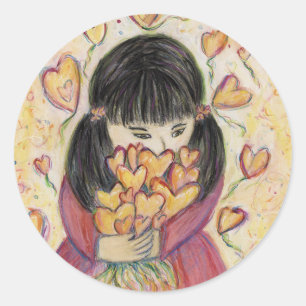 Collecte Coeurs d'amour Art Autocollant personnali