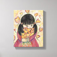 Collecte Coeurs d'amour Peinture Toile Art Imprime