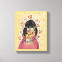 Collecte Coeurs d'amour Peinture Toile Art Imprime
