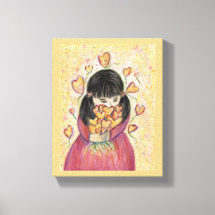 Collecte Coeurs d'amour Peinture Toile Art Imprime