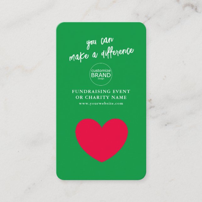 Collecte de fonds Charity Event Green Logo Carte p (Devant)