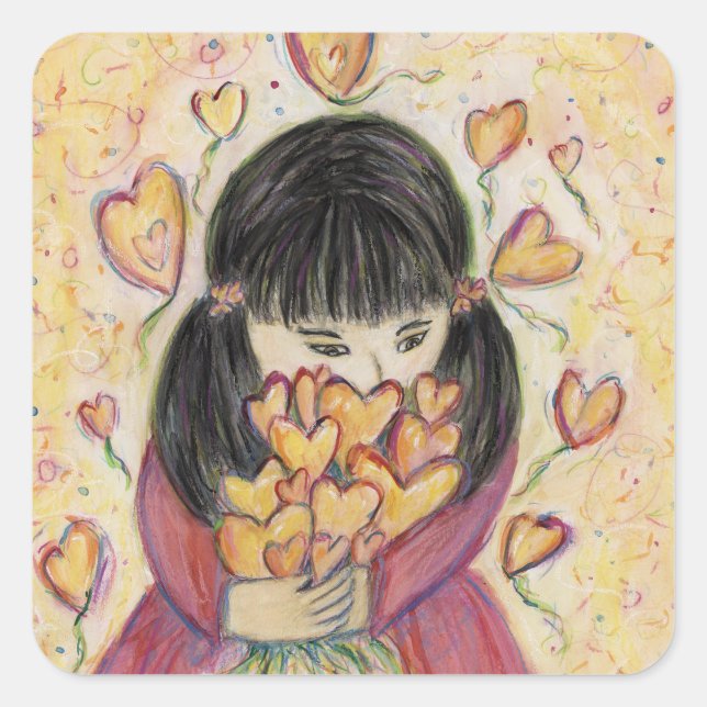 Collecte des coeurs d'amour Art autocollants perso (Devant)