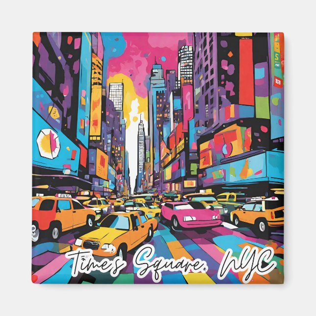 Collectible Funky City Magnet - Time's Carré NYC (Devant)