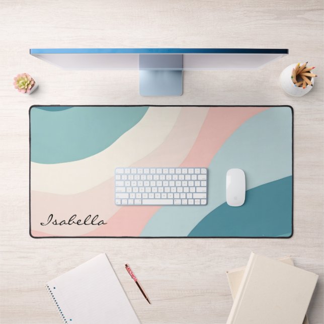 Collection Abstrait Moderne Rose Pâle Menthe (Bureau 1)