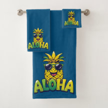 Collection d'ananas Aloha Ensemble de serviettes d