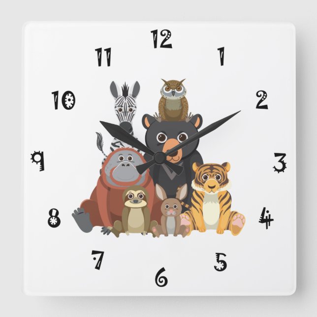 Collection d'animaux amusants Horloge murale (Recto)