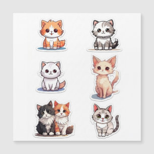 Collection d'autocollants de chatons Chibi Super M