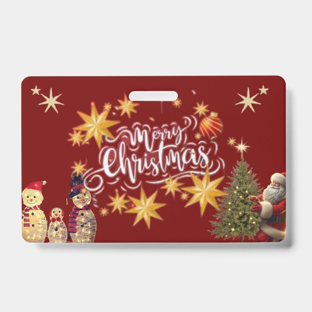 Collection de cartes de Noël avec badge festif – P (Avant)