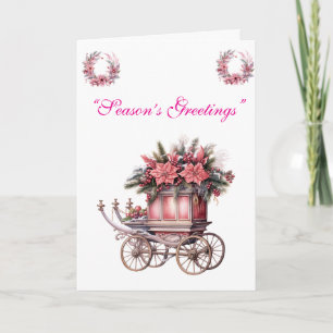 Collection de cartes de Noël rose élégant.