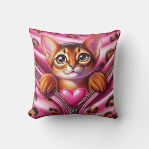 Collection de coussins en forme de chat avec coeur
