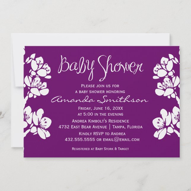 Collection de fleurs | BABY SHOWER | Invitation (Devant)