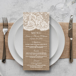 Collection de Mariages Burlap & Lace - Menu