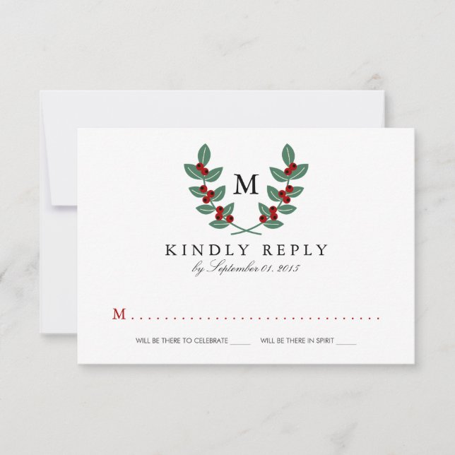 Collection de Mariages Monogram Berry Bush - RSVP (Devant)