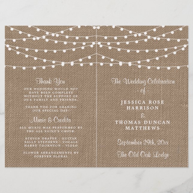 Collection de Mariages Rustic Burlap (Devant)