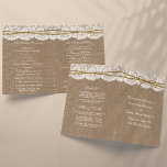Collection de Mariages Rustic Twine Bow - Programm<br><div class="desc">La collection rustique de mariage arc-en-cercle est un design époustouflant avec un joli arrière - plan rustique effet burlap avec une finition romantique vintage effet dentelle blanche a fini un ruban de ficelle et arc. Ces programmes peuvent être personnalisés pour votre occasion spéciale et rendraient la commande parfaite pour tout...</div>