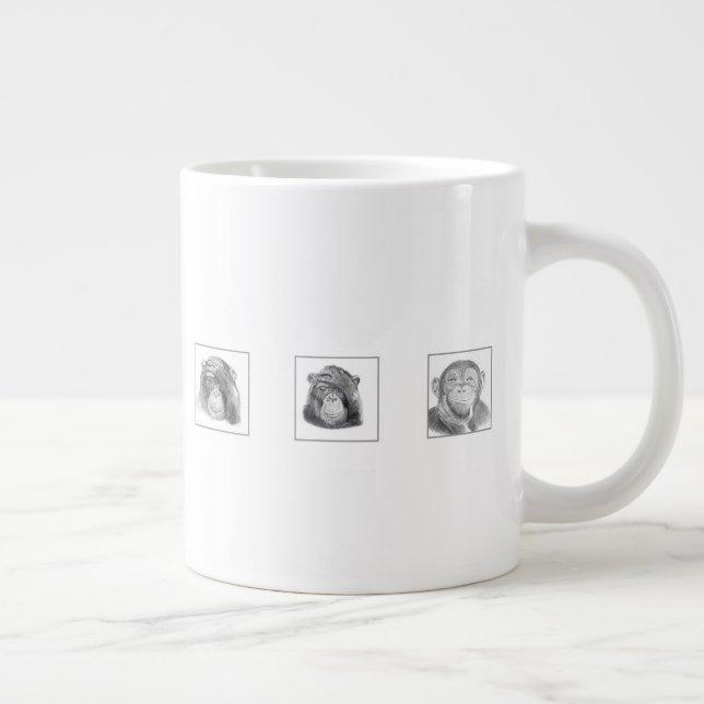 Collection de mugs animaux au crayon - Singes (Droite)