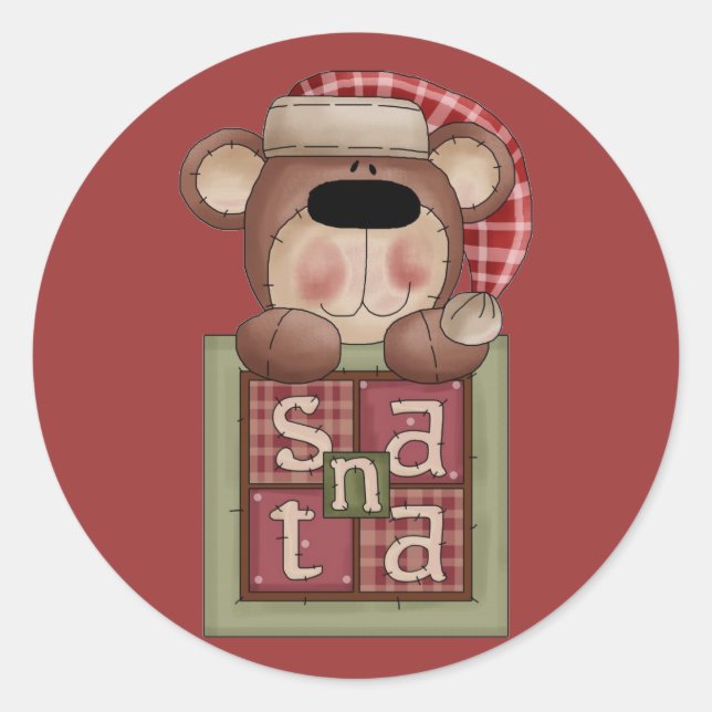Collection de Noël Ours Père Noël Stickers (Devant)
