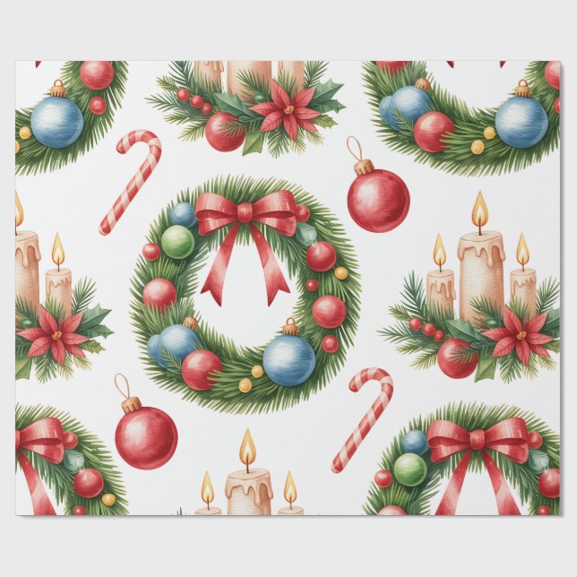 Collection de papier cadeau de Noël festif (Plat)