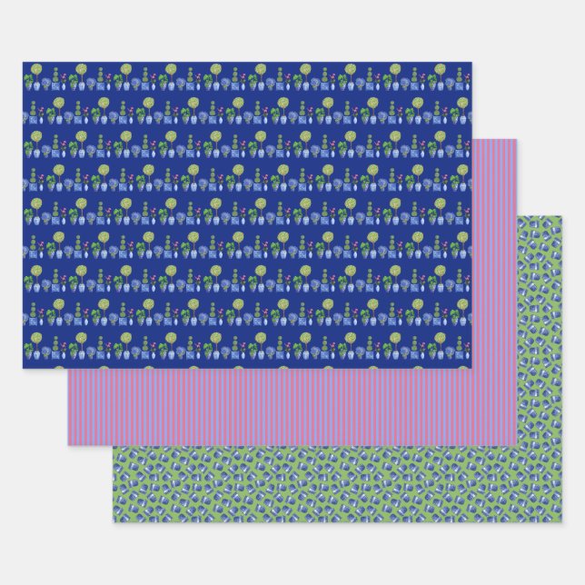 Collection de papier d'emballage Topiaire et Chino (Lot)
