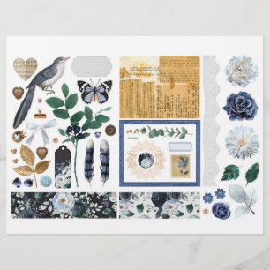Collection Ephemera bleue vintage