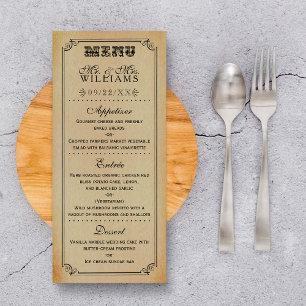 Collection Mariage de Steampunk victorien - Menu