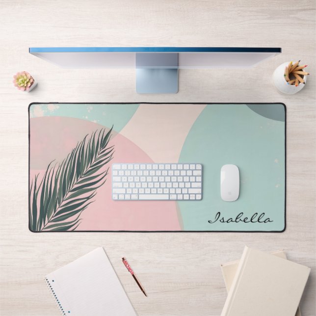 Collection Moderne Abstraite Rose Pâle Menthe (Bureau 1)