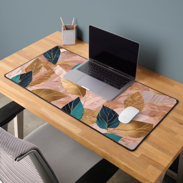 Collection moderne de Feuilles Boho en or rose vif (Bureau 2)